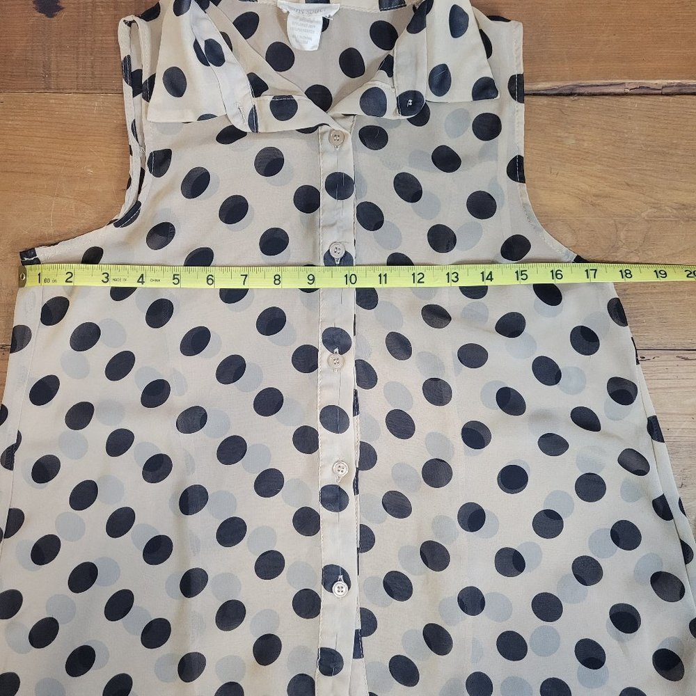 San Souci Polka Dot Sheer Blouse - Picture 2 of 8